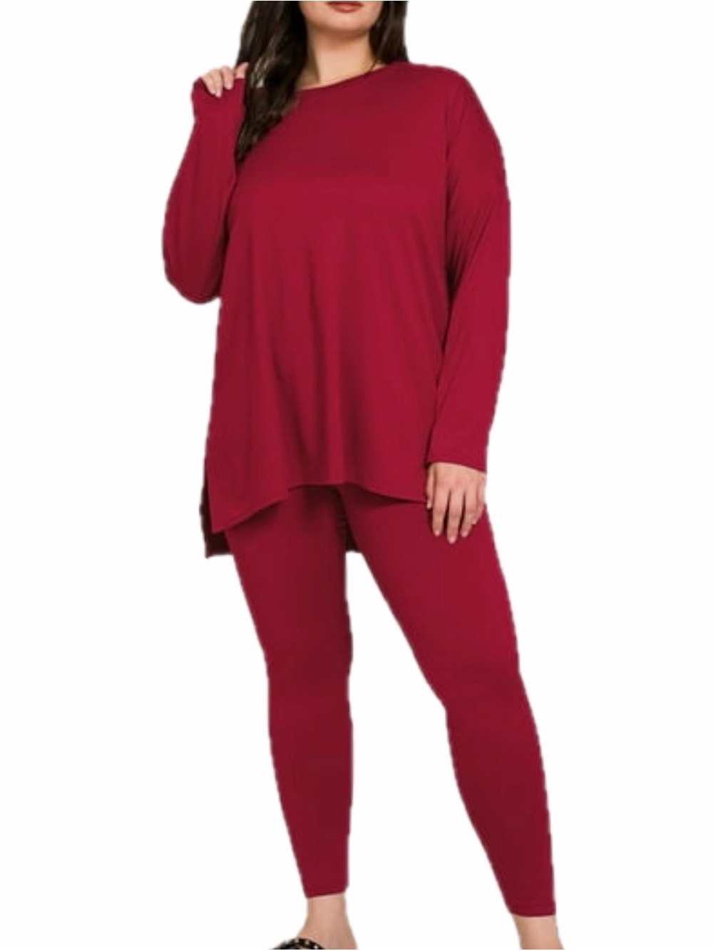 NWOT Zenana 2-Piece Long Sleeve Loungewear Legging Set